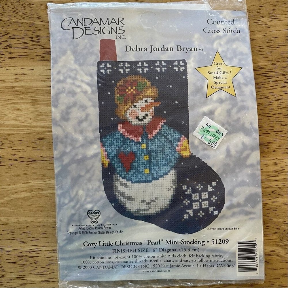 Candamar Designs Cross Stitch New 51209  Cozy Christmas Mini Stocking Kit‎ VTG